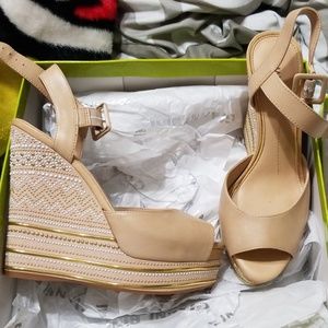 Nude wedge heels